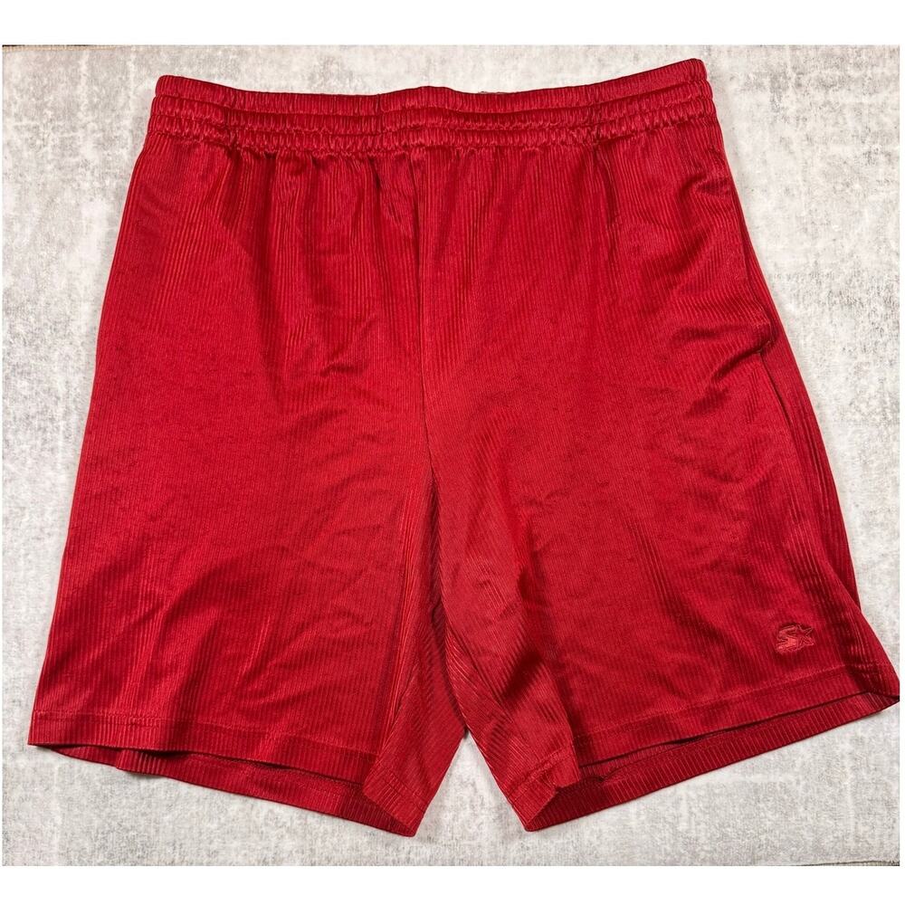 Starter Red Athletic Shorts Mens Medium Mesh Gym Workout Activewear
